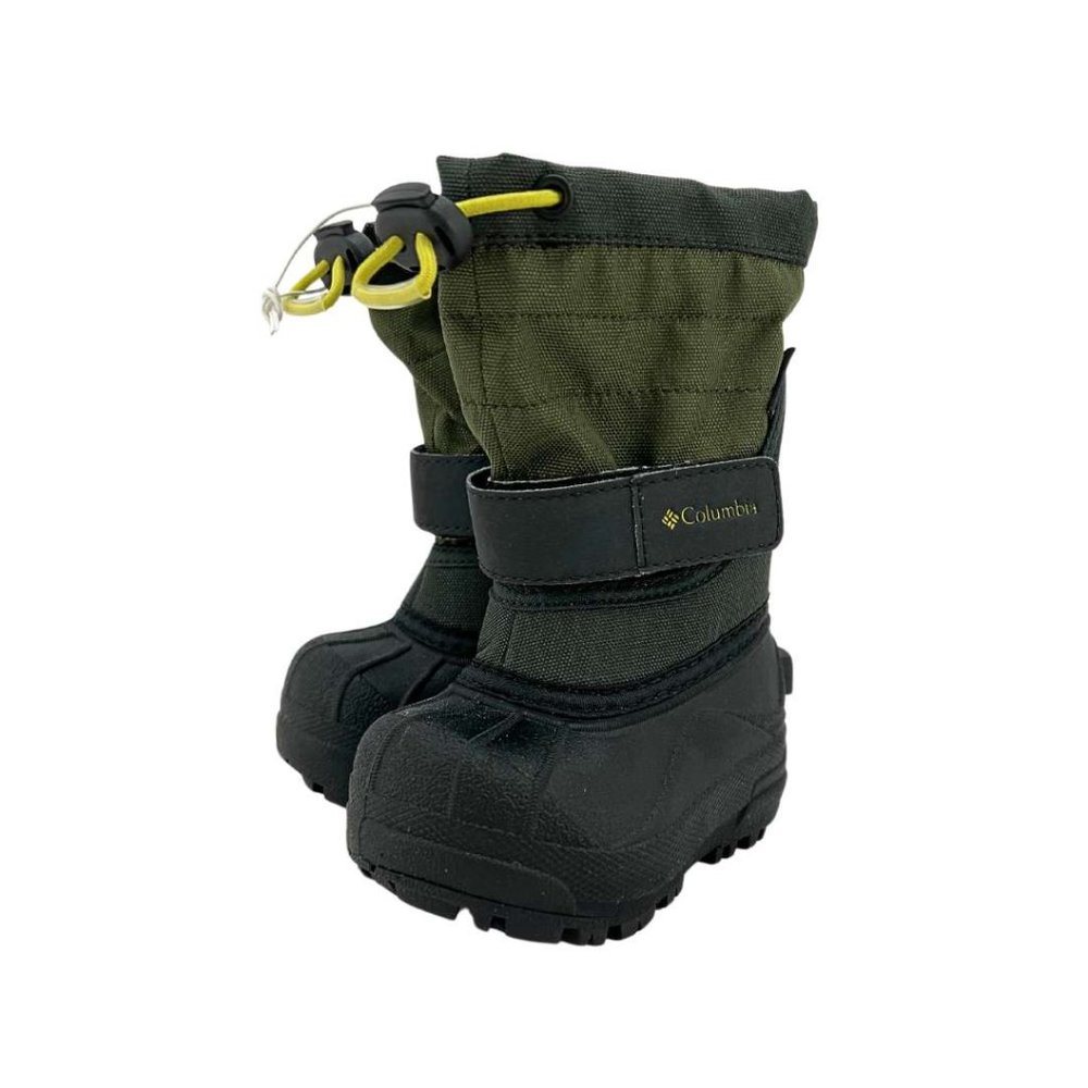 Columbia |  Kid’s Powderbug Plus II Snow Boots | Green & Black | Size 4
